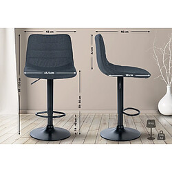 Non Tabouret de bar Lex tissu noir