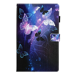 Etui en PU texture croisée avec support et porte-carte papillon violet pour votre Samsung Galaxy Tab A8 10.5 2021 SM-X200/X205