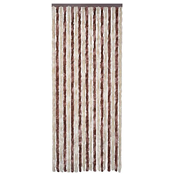 Decoshop26 Rideau contre insectes moustiquaire Beige et marron clair 90x220 cm Chenille DEC022168