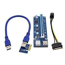 Acheter 6 broches PCI-E 1X à 16X Renforcée Propulsé Riser Adaptateur Carte et USB 3.0 Câble D'extension Puissance Câble Riser Adaptateur, parfait pour