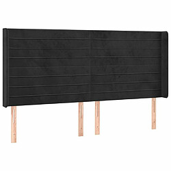 Avis Maison Chic Tête de lit scandinave à LED,meuble de chambre Noir 203x16x118/128 cm Velours -MN35493