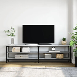 Avis Maison Chic Meuble TV scandinave gris - Banc TV pour salon Sonoma 180x30x50 cm bois d'ingénierie et métal -MN48112