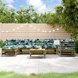 Maison Chic Salon de jardin 8 pcs + coussins - Mobilier/Meubles de jardin - Table et chaises d'extérieur bois de pin imprégné -MN44886