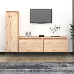 vidaXL Meubles TV 3 pcs Bois massif de pin