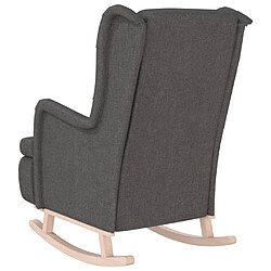 Acheter vidaXL Fauteuil avec pieds à bascule en bois d'hévéa Gris foncé Tissu