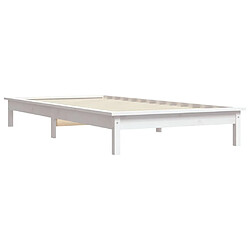 Avis vidaXL Cadre de lit sans matelas blanc bois massif