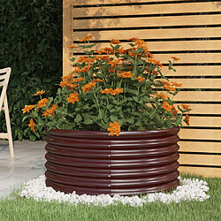 vidaXL Jardinière de jardin Acier enduit de poudre 80x80x36 cm Marron