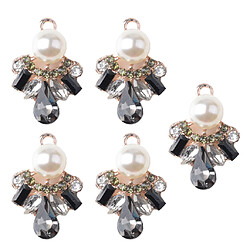 5pcs Fleur Métal Perles Boutons Bricolage Fille Accessoires de Cheveux Décoration de Mariage