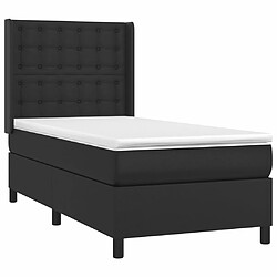 Avis Maison Chic Lit Adulte - Lit simple Lit à sommier tapissier avec matelas moelleux - Meuble de Chambre - Noir 100x200 cm Similicuir -MN51530