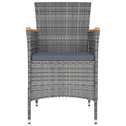 Acheter Maison Chic Mobilier à dîner 9 pcs de jardin avec coussins - Ensemble table et chaises d'extérieur - Salon/Mobilier de jardin classique Résine tressée Gris -MN55308