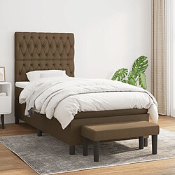 vidaXL Sommier à lattes de lit avec matelas Marron foncé 90x200 cm