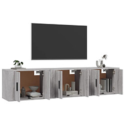 Avis Maison Chic Ensemble 3 Meubles TV muraux suspendus sonoma gris 57x34,5x40 cm -MN41165