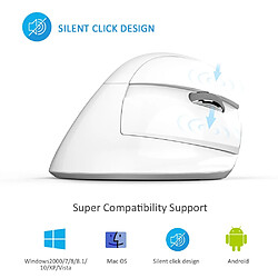 Acheter Universal Souris mini ergonomique, sans fil, verticale, blanche, Bluetooth, 2.4GHz, RGB, rechargeable, silencieuse, cliquant sur la souris de bureau.