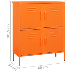 vidaXL Armoire de rangement Orange 80x35x101,5 cm Acier pas cher