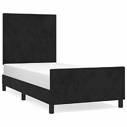 Maison Chic Lit adulte - Cadre Structure de lit avec tête de lit Contemporain Noir 80x200 cm Velours -MN38716