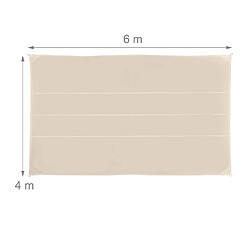 Acheter Relaxdays Voile d?ombrage Rectangle 4x6m diffuseur d?Ombre Protection Soleil Jardin UV terrasse Toile imperméable, Beige, 4 x 6 m