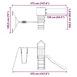 vidaXL Aire de jeux d'extérieur bois massif de douglas pas cher
