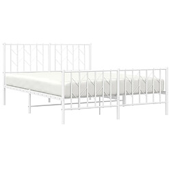 Avis Maison Chic Cadre/structure de lit métal et tête de lit + pied de lit pour adulte - Lit Moderne Chambre blanc 135x190cm -MN27571