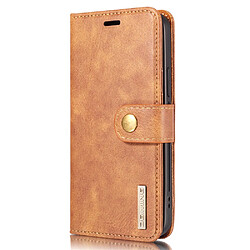 Dg.Ming Etui en PU détachable 2-en-1 marron pour votre Apple iPhone 13 mini 5.4 pouces