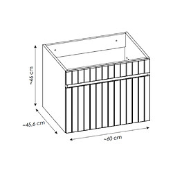 Acheter Vente-Unique Meuble sous vasque suspendu strié rose - 60 cm - SATARA