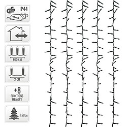 Acheter Ecd Germany Guirlande Lumineuse avec 400 LEDs Blanc Froid en Touffes 8 m, Alimentation Électrique, IP-44 Étanche, Intérieur/Extérieur, Éclairage de Noël pour Arbre de Noël/Maison, Guirlande en Cluster