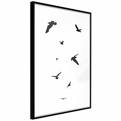 Paris Prix Affiche Murale Encadrée Birds 20 x 30 cm Noir