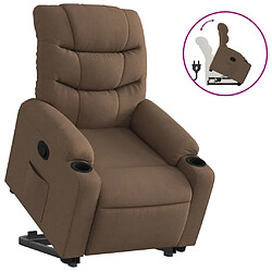 vidaXL Fauteuil inclinable Marron Tissu