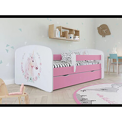 Lit Babydreams cheval rose avec un tiroir sans matelas 140/70