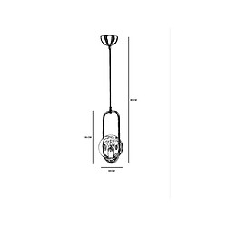 Acheter Vente-Unique Suspension en métal avec globe - D. 18 x H. 80 cm - Blanc et cuivre - KOHANN