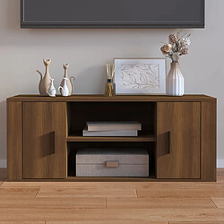 Maison Chic Meuble TV scandinave - Banc TV pour salon Chêne marron 100x35x40 cm Bois d'ingénierie -MN78791