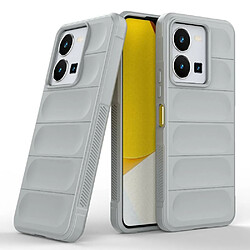 Htdmobiles Coque pour Vivo Y22 / Y22s / Y35 - housse etui silicone gel fine + film ecran - GRIS CLAIR