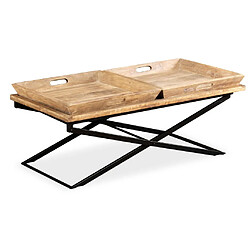 vidaXL Table basse Bois de manguier massif 110x55x42 cm