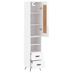 Avis vidaXL Buffet haut Blanc brillant 34,5x34x180 cm Bois d'ingénierie