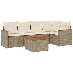 Maison Chic Salon de jardin avec coussins 6 pcs | Ensemble de Table et chaises | Mobilier d'Extérieur beige résine tressée -GKD19385