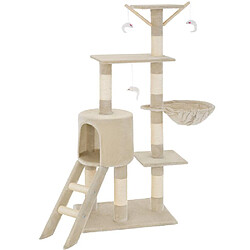 Helloshop26 Arbre à chat 142 cm beige 3708072