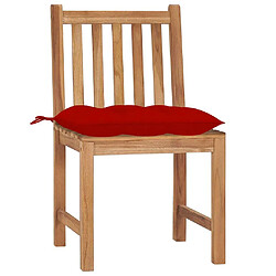 Avis Maison Chic Lot de 6 Chaises de jardin avec coussins | Fauteuil chaises d'extérieur Bois de teck massif -GKD62362