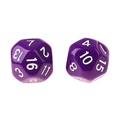 Avis 10pcs 16 faces d16 14mm acrylique opaque dés pour jeu de rôle rpg violet