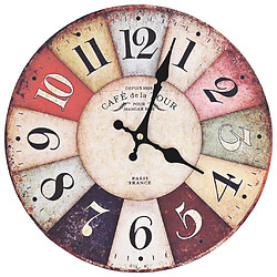 Decoshop26 Horloge murale vintage Colorée 30 cm DEC022260