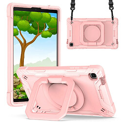 Coque en TPU + Silicone Couverture avec béquille rotative or rose pour votre Samsung Galaxy Tab A7 Lite 8.7 pouces