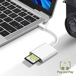 Avizar Lecteur Carte Universel pour micro SD / SD / TF, Adaptateur USB-C - Blanc pas cher