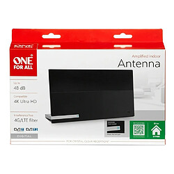 Antenne TV TNT Intérieure Amplifiée DVB-T/T2 4K Ultra HD ONE FOR ALL SV9480 - Gain 48 dB, Filtre 3G/4G, Contrôle automatique du gain