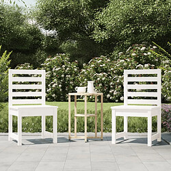 Maison Chic Lot de 2 Chaises de jardin,Fauteuil d'extérieur blanc 40,5x48x91,5cm bois massif de pin -MN61391