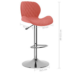 vidaXL Tabourets de bar lot de 2 rose velours pas cher