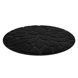 RUGSX Tapis de salle de bain SUPREME cercle STONES, des pierres, antidérapant, doux - noir cercle 100 cm