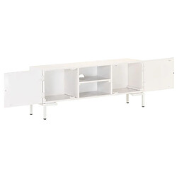 Maison Chic Meuble TV scandinave - Banc TV pour salon Blanc 115x30x46 cm Bois massif de manguier -MN21501