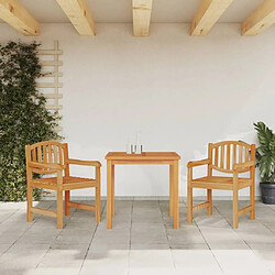 Maison Chic Ensemble de salle à manger de jardin 3 pcs,Table et chaises d'extérieur Bois de teck massif -GKD700654