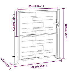 vidaXL Portail de jardin 100x100 cm acier inoxydable pas cher