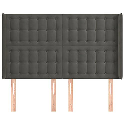 Avis Maison Chic Tête de lit scandinave avec oreilles,meuble de chambre Gris foncé 147x16x118/128 cm Velours -MN92985