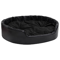 vidaXL Lit pour chiens Noir 99x89x21 cm Peluche et similicuir