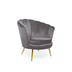 Meubler Design Fauteuil Arrondi Pied Or Gatsby - Gris